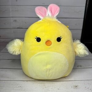 Squishmallows Aimee Yellow Chick Bunny Ears 8" Easter Plush Kellytoy